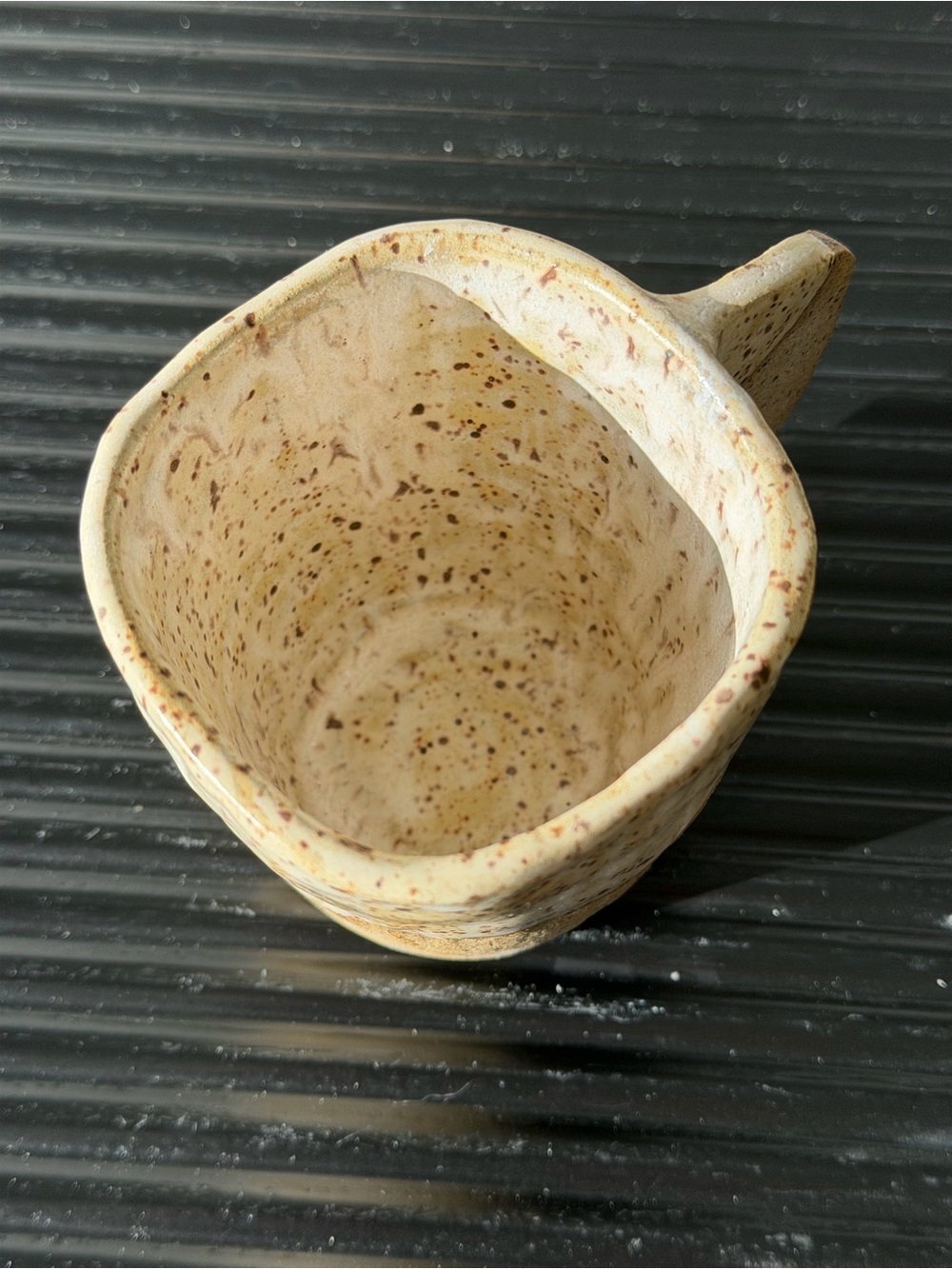 Handmade Speckled Ceramic Mug and Tea Cup Set in Warm Beige - Picture 7 of 13